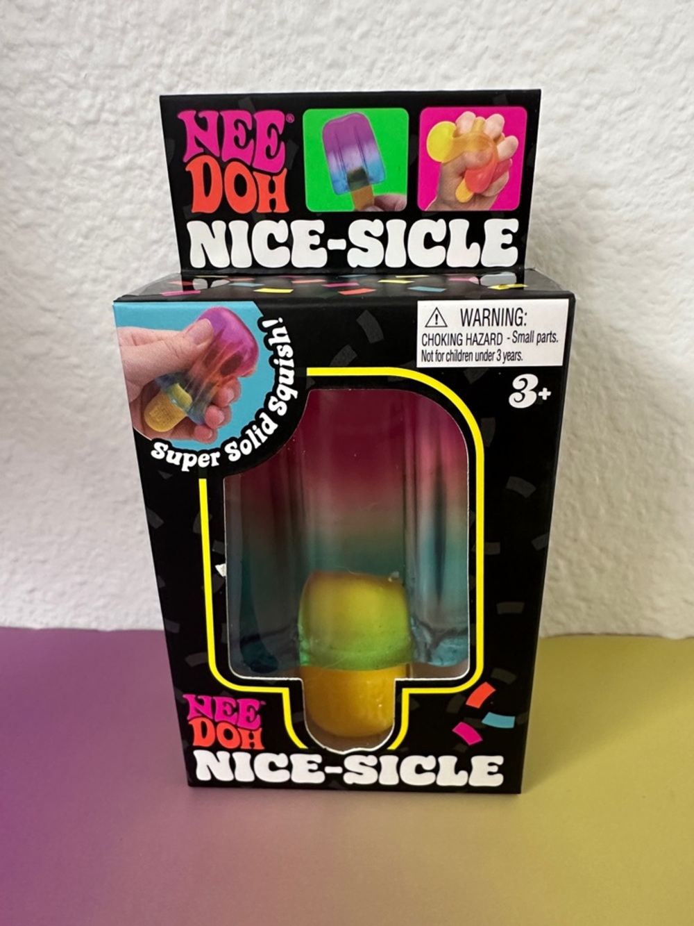 NeeDoh Nice-Sicle Rainbow Popsicle Squishy Toy - Pink Blue TikTok Viral NEW